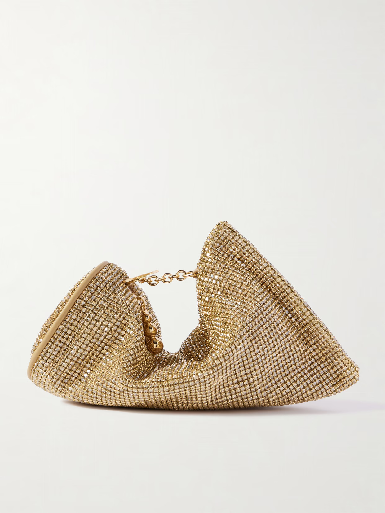 Cult Gaia - Viera Crystal-embellished Metallic Leather Clutch - Gold | NET-A-PORTER (US)