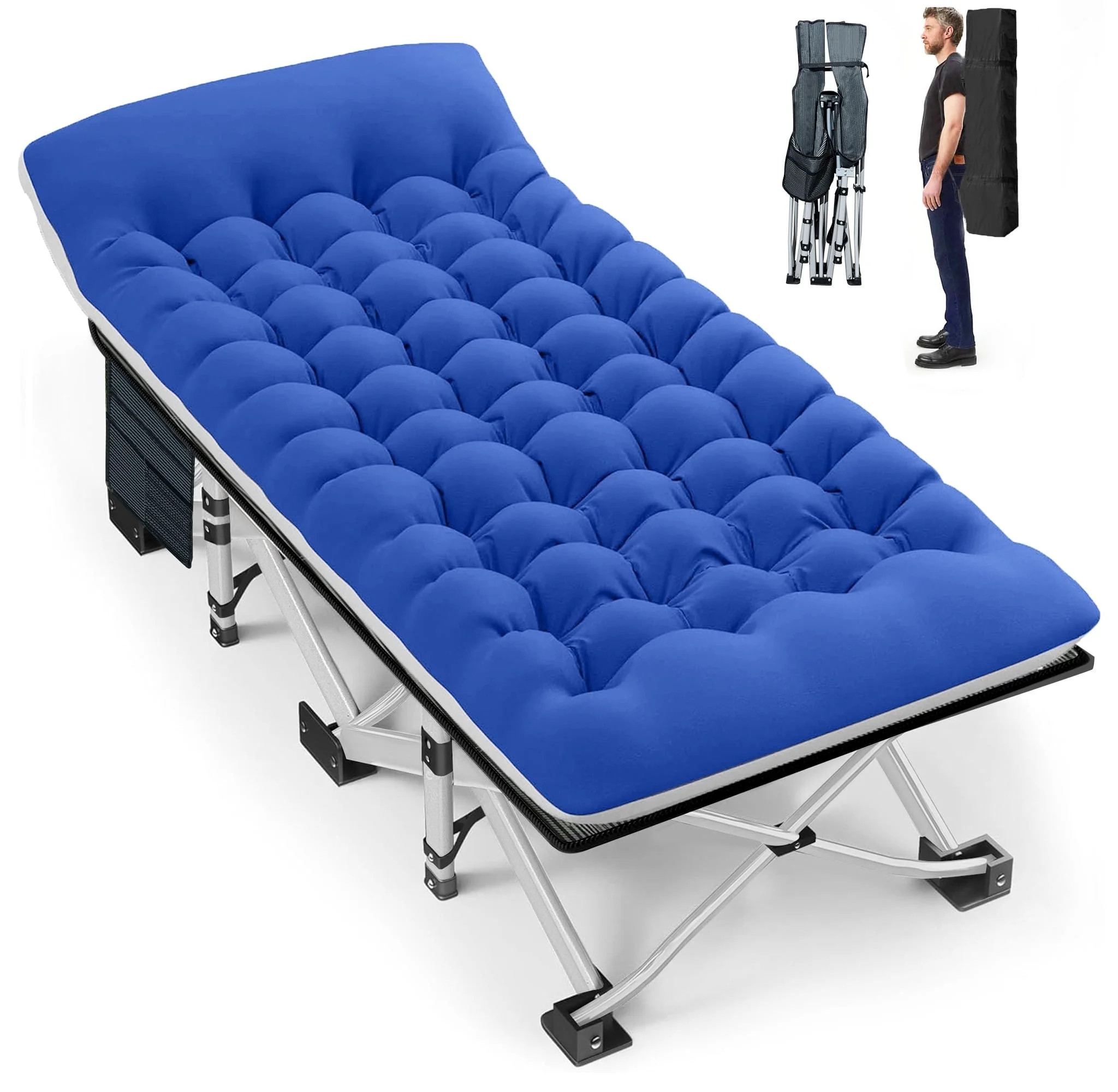 GVDV Folding Camping Cot with 2 Sided Comfort Mattress, Double Layer Oxford Fabric Oversize Foldi... | Walmart (US)
