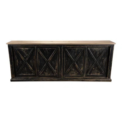 87" Wide Pine Wood Sideboard Credenza Sarreid Ltd | Wayfair North America