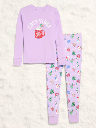 Gender-Neutral Snug-Fit Graphic Pajama Set for Kids | Old Navy (US)