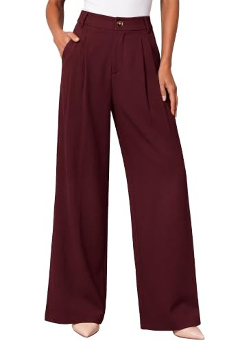 KIRUNDO Dress Pants Women 2026 Fall High Waisted Wide Leg Tailored Trousers | Amazon (US)
