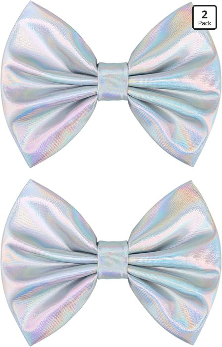 YanJie 2 pinzas para el cabello con lazo plateado de 5 pulgadas para ni\u00f1as, lazos con purpur... | Amazon (US)
