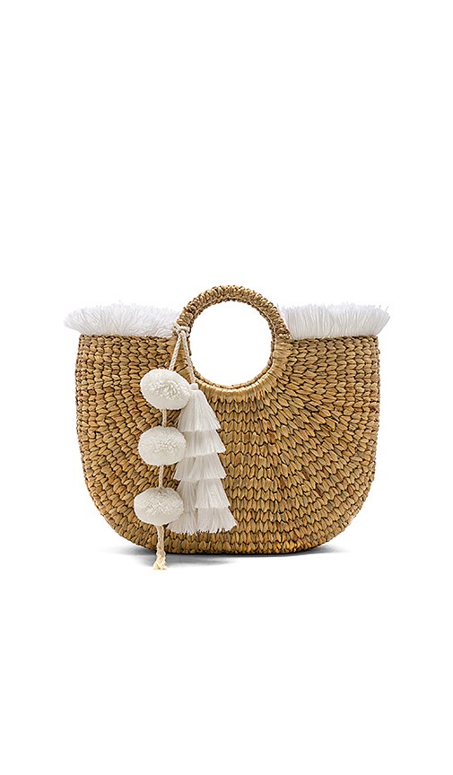 JADEtribe Basket Small Fringe in White & White | Revolve Clothing (Global)