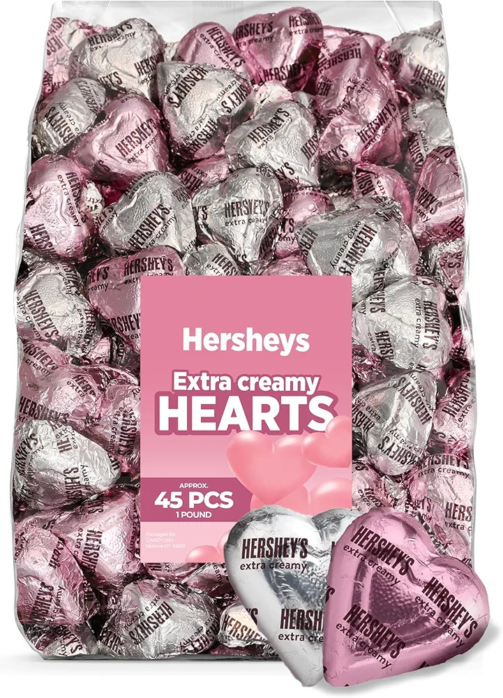 Hershey's - Corazones de chocolate para el día de San Valentín, bolsa de 1 libra, aproximadamen... | Amazon (US)