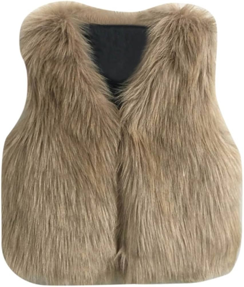 Toddler Kids Girls Faux Fur Coat Vest Spring Winter Warm Waistcoat Christmas Jacket Puffer Quilte... | Amazon (US)