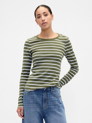 Modern Ribbed Stripe Crewneck T-Shirt | Gap Factory