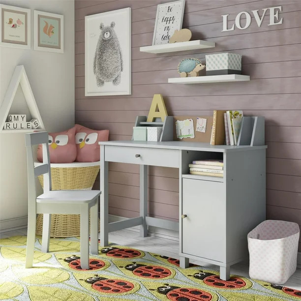 Little Seeds Abigail Kids Desk with Chair, Dove Gray | Walmart (US)