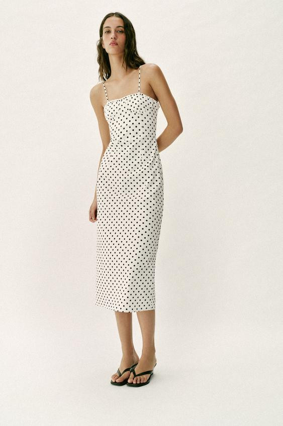 CORSETRY-INSPIRED MIDI DRESS WITH DOTS | Zara UK
