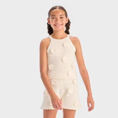 Girls' Rosette Halter Tank Pullover Sweater - art class™ | Target