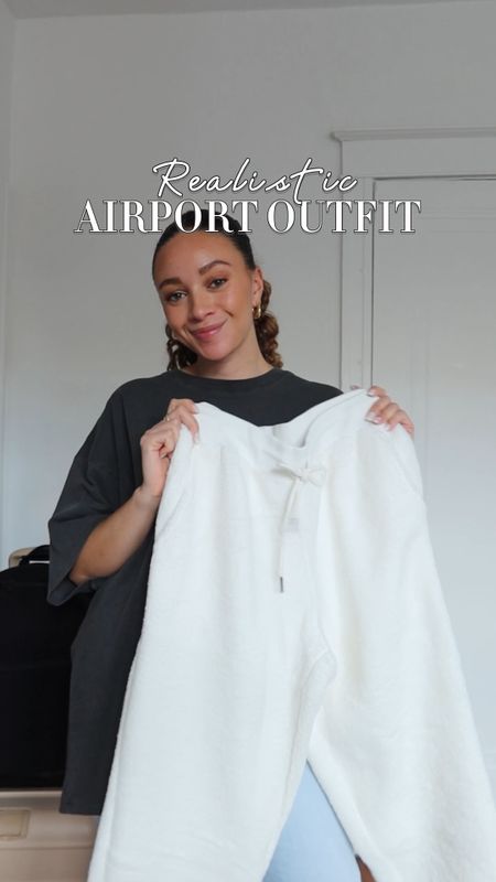 Realistic airport outfit idea | Béis luggage, Adore Me Sherpa sweatpants, Abercrombie long sleeve ribbed bodysuit, chunky white sneakers 

#LTKstyletip #LTKSeasonal #LTKtravel