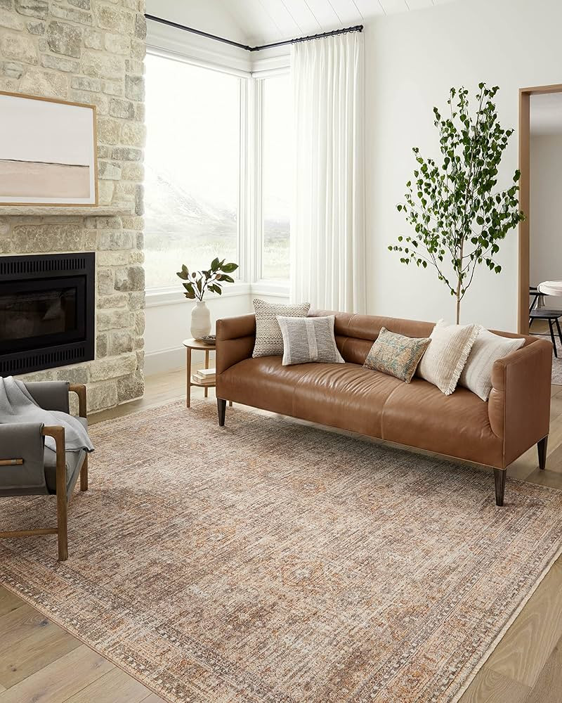 Loloi Angela Rose x Blake Collection BLA-06 Oatmeal/Spice, Transitional 5'-3" x 7'-6" Area Rug | Amazon (US)