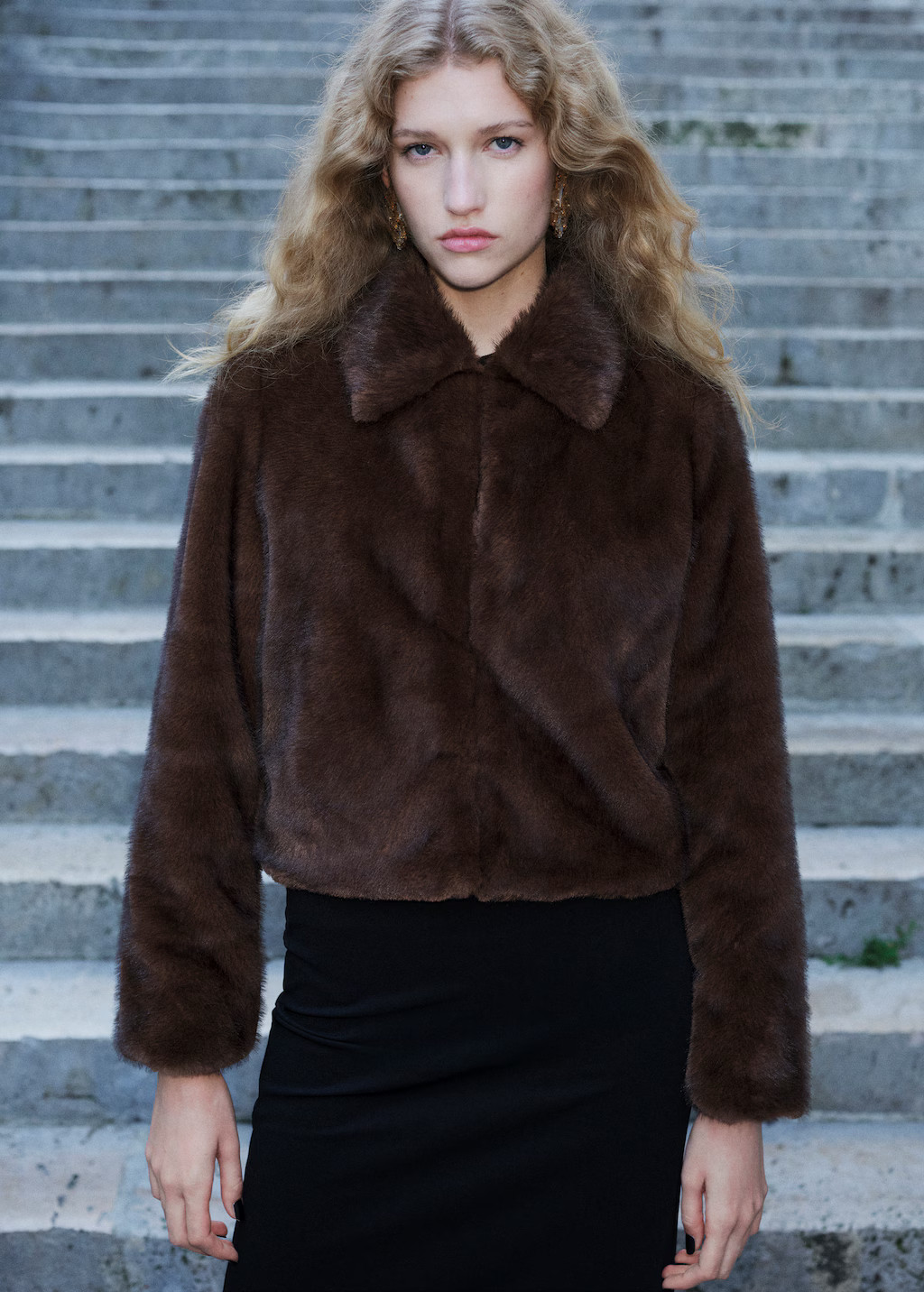 Faux-fur jacket with lapels | Mango (US/MX/AU)
