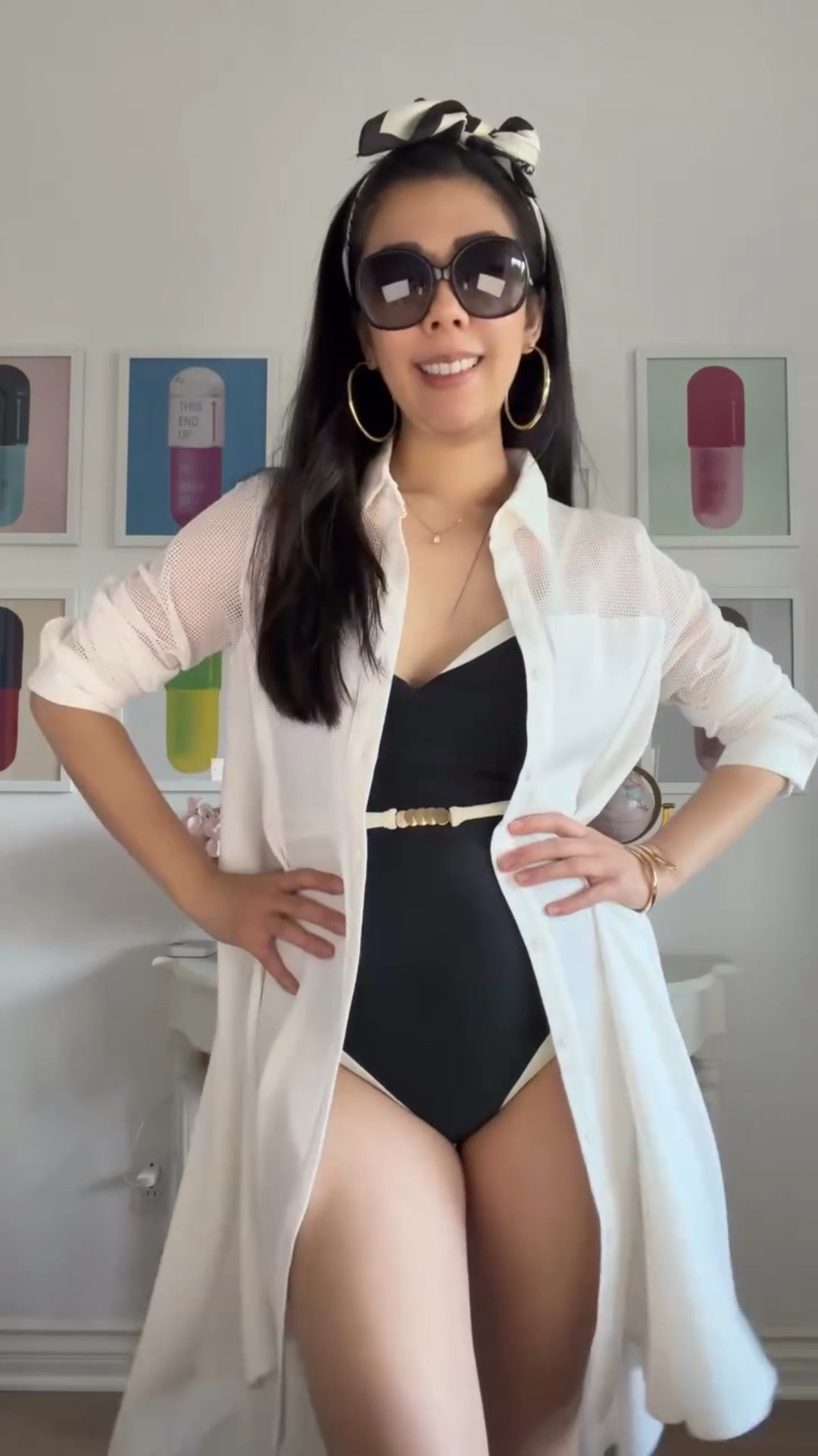 There’s something about a black and white one piece that exudes sophistication and class. I find myself gravitating towards more modest swimwear options such as a one piece and RIHOAS has a lot of options. I love the simple feminine cut of this style and the added belt around the waist gives this a little extra charm! If I’m not basking in the sun or in the water, I typically add some sort of coverup. What’s your go-to beach look?

#blackandwhite #coverup 
#swimwearseason #beachlifestyle #onepieceswimsuit

#LTKSwim #LTKootd #LTKPetite