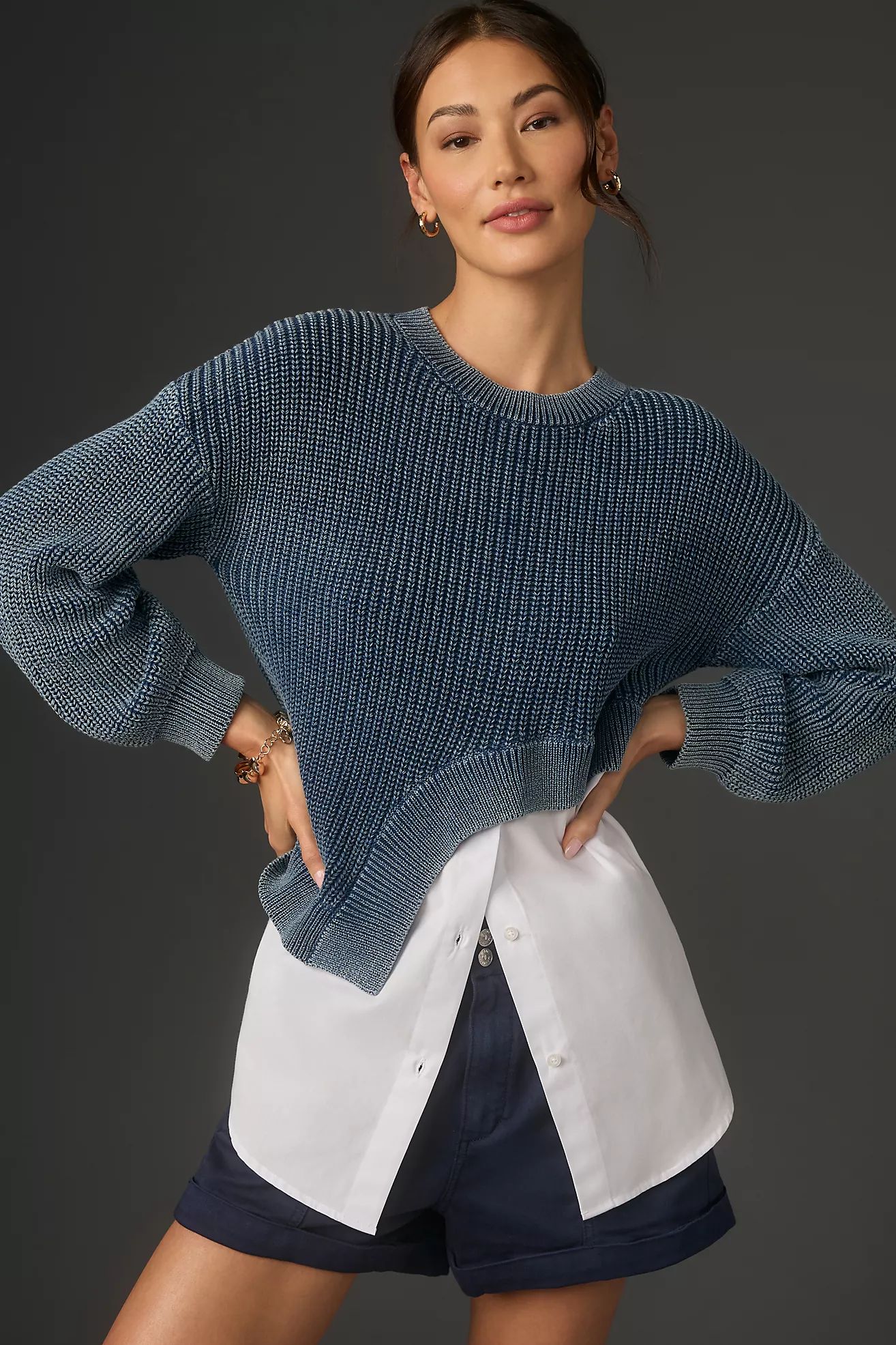 Pilcro Asymmetrical Twofer Sweater | Anthropologie (US)