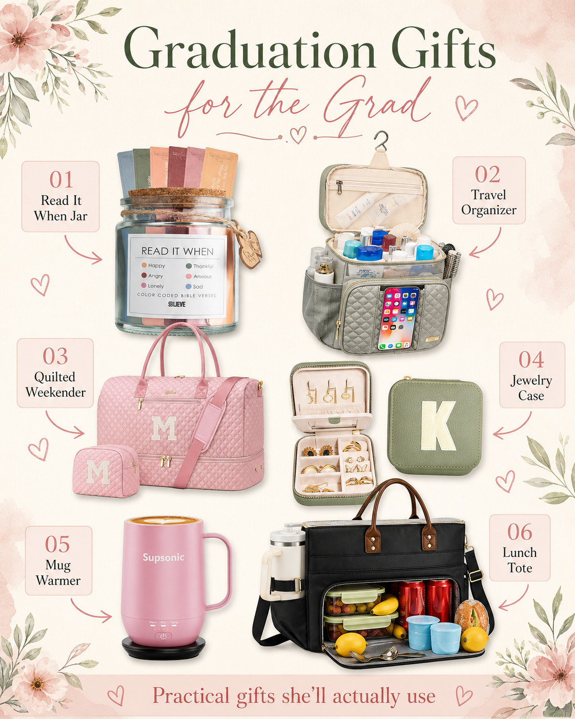 Graduation gift ideas she’ll actually use 🎓✨

A few thoughtful and practical picks for the grad heading into her next season, whether she’s moving into a dorm, starting college, traveling, commuting, or setting up her first routine.

From organization and travel essentials to little comfort gifts that make everyday life easier, these are cute, useful, and grad-approved. #graduation #gifts 

 #LTKSeasonal #LTKTravel