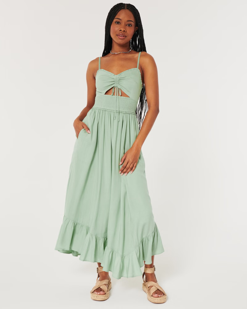 Asymmetrical Hem Maxi Dress | Hollister (US)