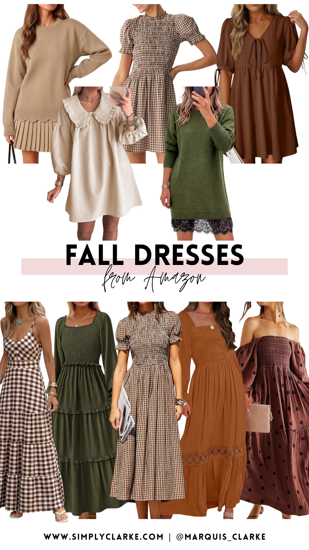 Fall dress season is here! Sharing the prettiest Amazon dresses for everything on your calendar—family photos, fall weddings, church, date nights + Thanksgiving! So many gorgeous fall colors and flattering styles at affordable prices.


amazon fall dresses - fall dresses for women - amazon fashion finds - fall wedding guest dress - fall family photo outfits - thanksgiving dress - church dresses - fall midi dress - fall maxi dress - affordable fall dresses - autumn outfit ideas - amazon dresses for women

 

 #LTKgrwm #LTKootd #LTKSeasonal