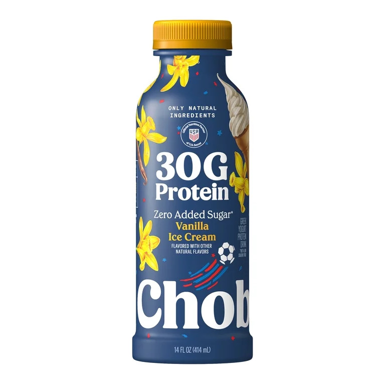Chobani 30G Protein Low-Fat Greek Yogurt Drink Vanilla Ice Cream 14 fl oz Bottle | Walmart (US)