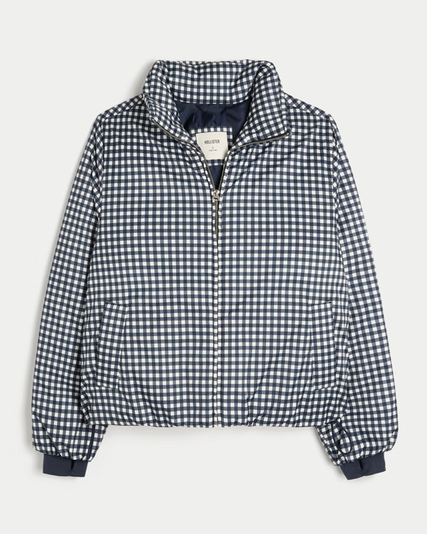 Women's Zip-Up Pattern Puffer Jacket | Women's Jackets & Coats | HollisterCo.com | Hollister (US)