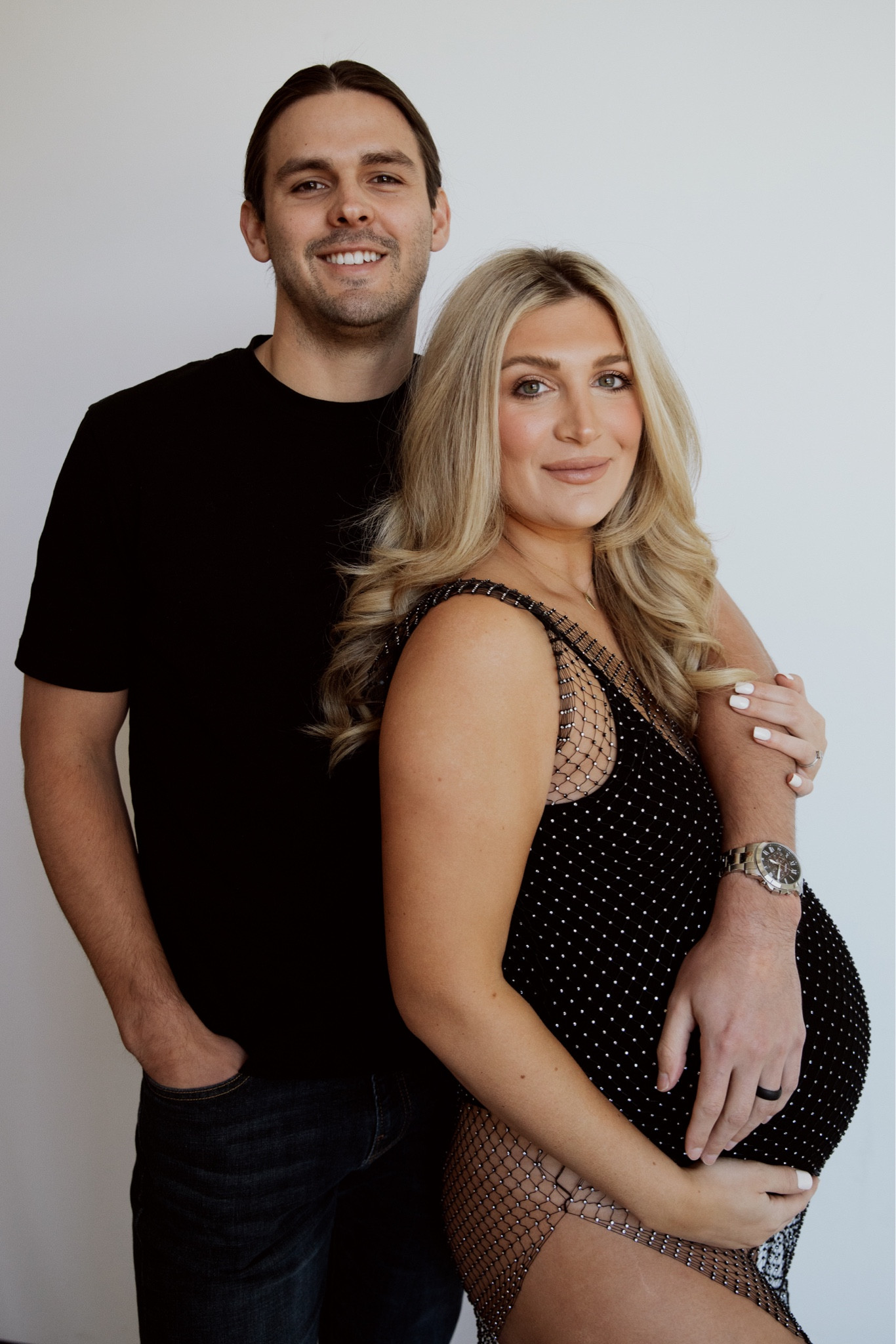 Maternity photo outfit 🖤 kept it a little edgy / spicy! Medium bodysuit and medium rhinestone coverup 

#LTKbaby #LTKbump