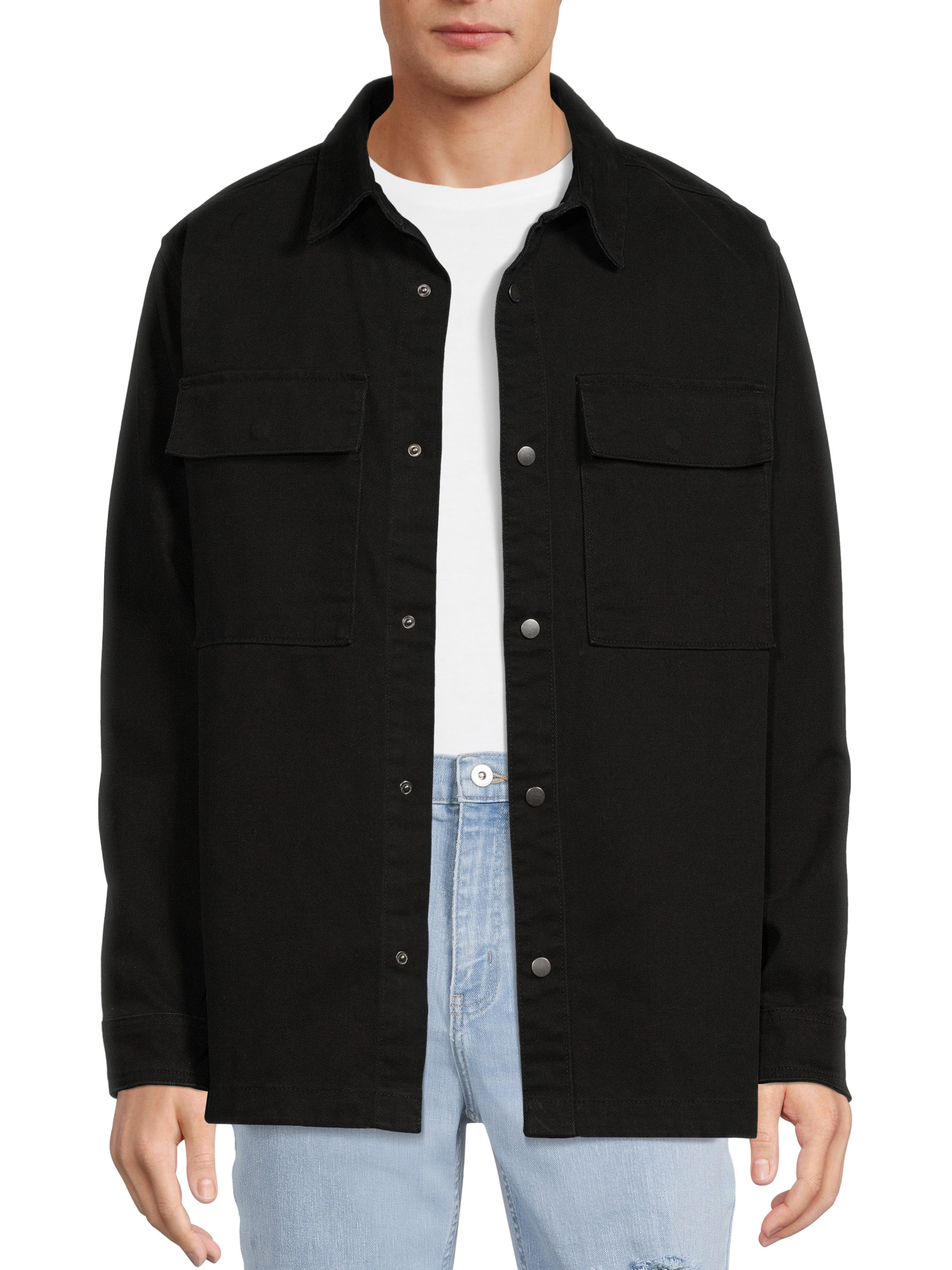 No Boundaries Men's and Big Men's Twill Layering Jacket, Sizes up to 5X | Walmart (US)