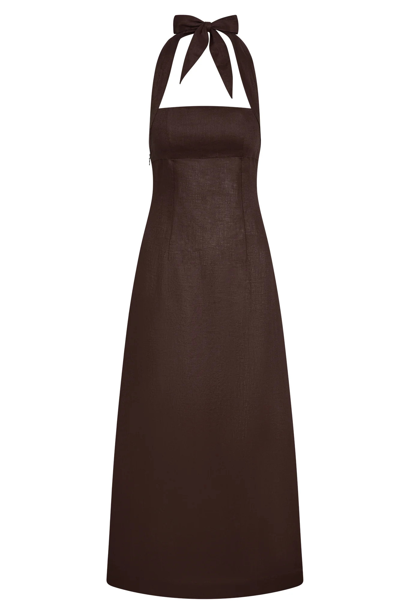Montserrat Dress - Espresso Linen - Espresso Linen / VV | Monday Swimwear