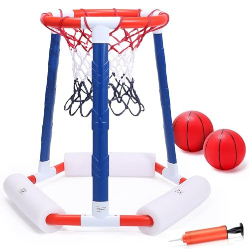EagleStone Pool Basketball Hoop, Floating Inflatbale Pool Basketball Games Toys with 2 Pool Balls and Pump,Swimming Pool Outdoor Play Toddler Basketball Hoop Indoor for Kids Adults Age 8-12, | Amazon (US)