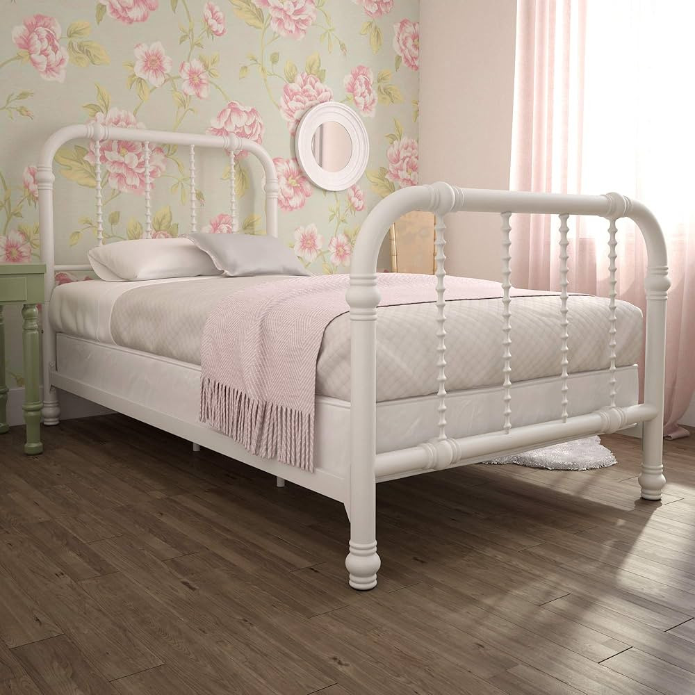 DHP Jenny Lind Kids Metal Bed Frame with Country Chic Headboard and Footboard, Underbed Storage S... | Amazon (US)