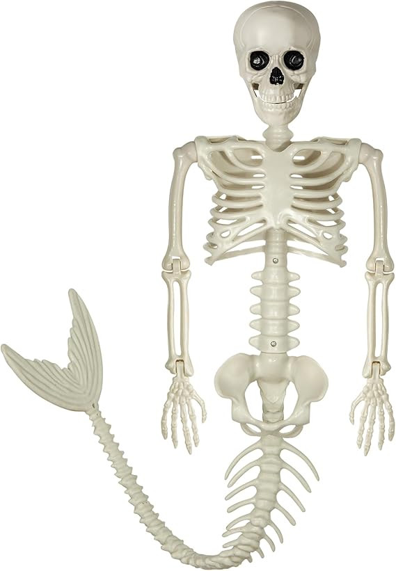 38 Inches Halloween Mermaid Skeleton, 1 Pcs Halloween Skeleton Mermaid with Posable Movable Joint... | Amazon (US)
