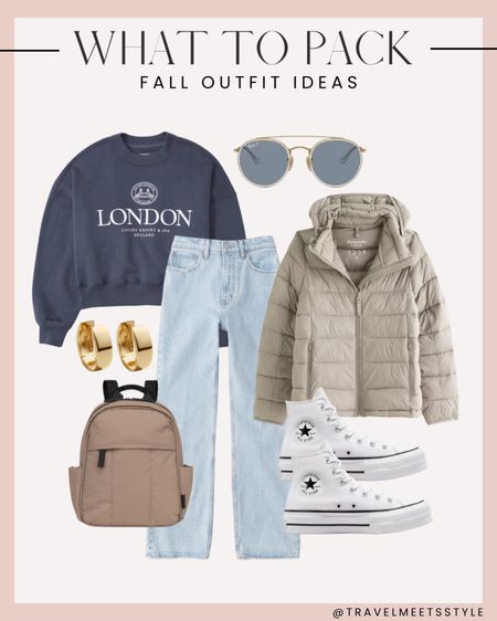 Fall outfit ideas from Abercrombie! Today is the LAST day for 15% off (almost) everything and 25% off jeans so stock up while you can! 



Fall outfits, graphic sweatshirt, London sweatshirt, puffer jacket, converse high tops, platform high top sneakers, CALPAK backpack, luka mini backpack, gold huggie hoops, ray ban sunglasses, weekend outfits 

#LTKtravel #LTKsalealert #LTKSale