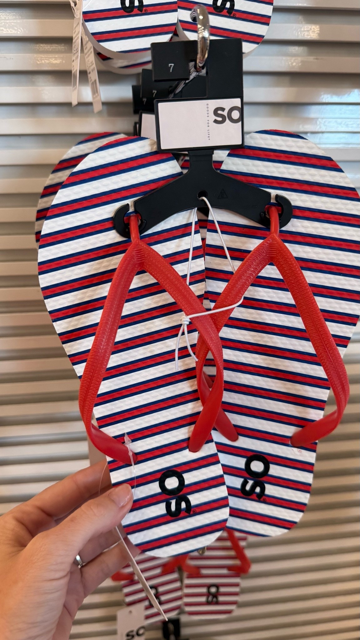 LTK Caption:

Summer sandals that actually have personality 👀 Obsessed with these SO brand flip flops from Kohl’s — the red and white stripes is giving major 4th of July energy. Lightweight, cute, and budget-friendly — perfect for the pool, the beach, or literally just running errands in the heat.

#LTKshoecrush #LTKfindsunder50 #KohlsFinds #KohlsStyle #FlipFlops #SummerSandals #GinghamStyle #RedWhiteAndBlue #4thOfJulyOutfit #SummerShoes #AffordableStyle #BeachReady #SummerVibes2026 #SOBrand

#LTKSaleAlert