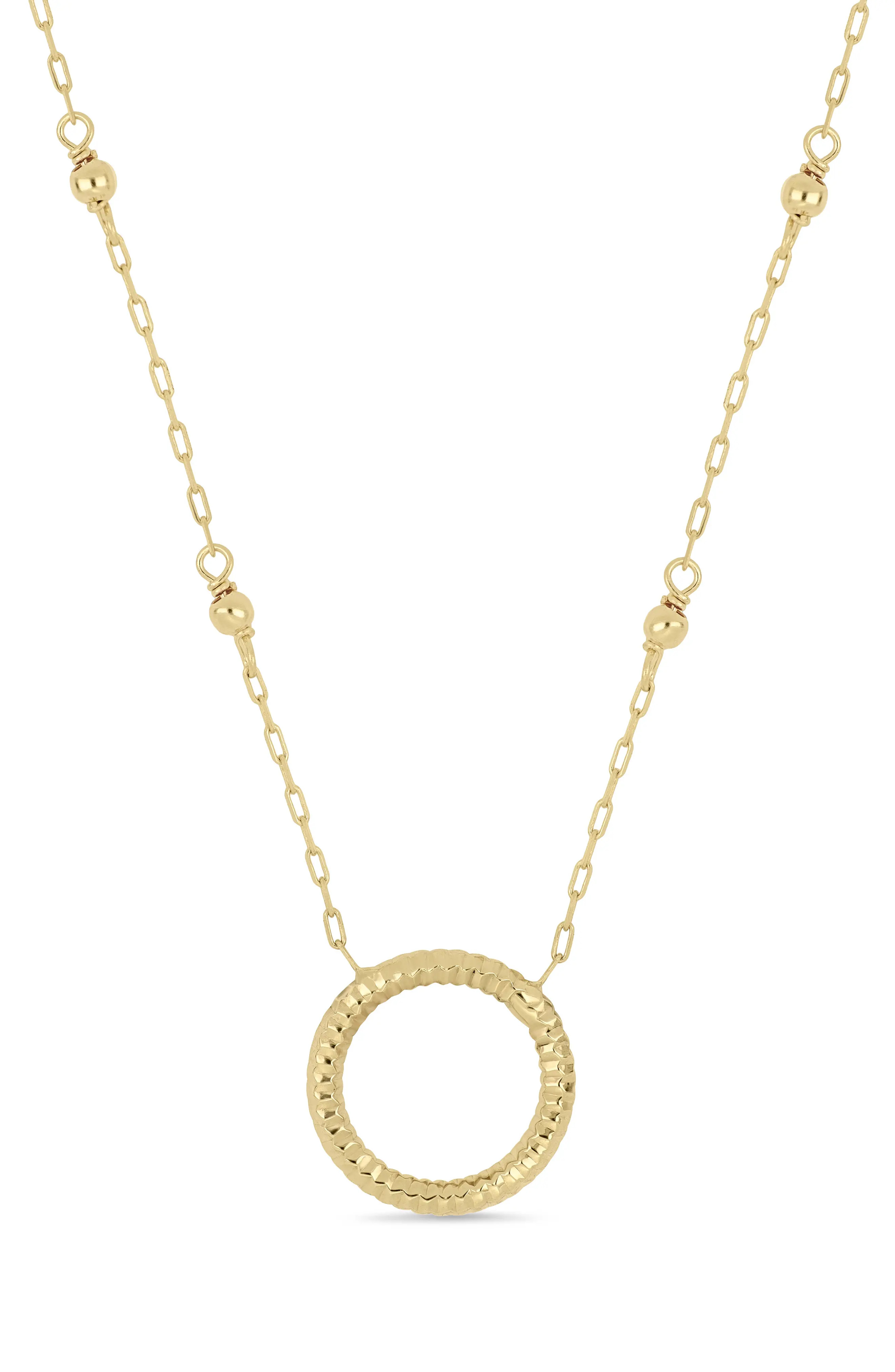 14K Gold Open Circle Pendant Necklace (Women) | Nordstrom | Nordstrom