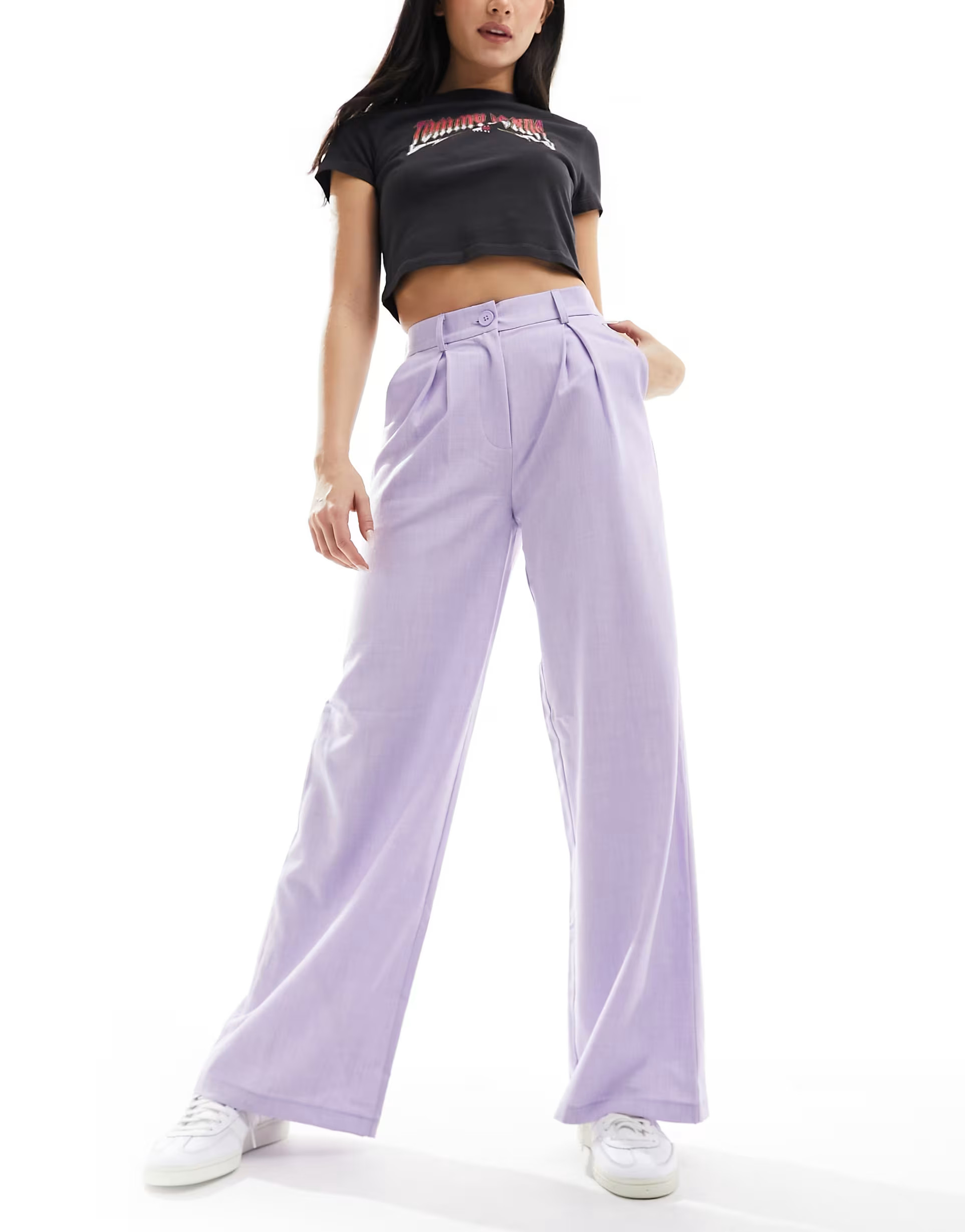 Reclaimed Vintage wide leg pants in purple | ASOS | ASOS (Global)