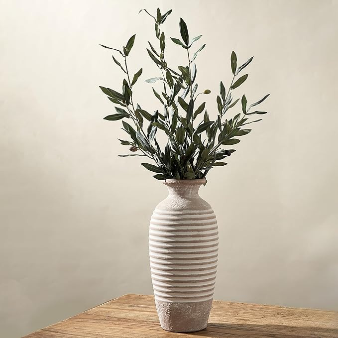 Emotionally Grounded Vase, Vaseking Large Ceramic Rustic Vase, 14.4 inch Minimalist Threaded Deco... | Amazon (US)