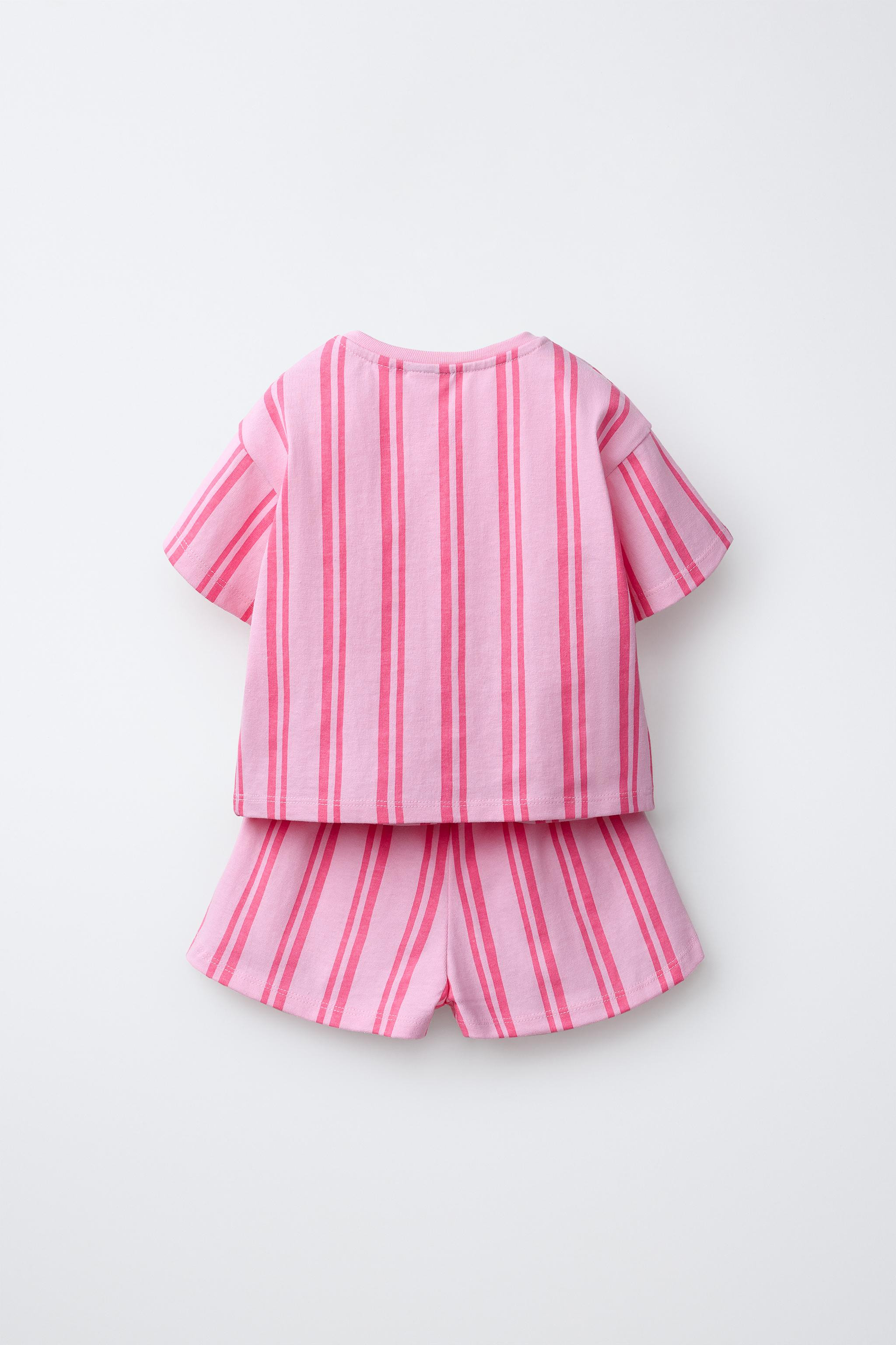 EMBROIDERED FRUIT STRIPED T-SHIRT AND BERMUDA SET | Zara US