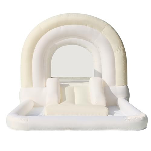 Bounceland Daydreamer Creamsicle Bounce House w/Ball Pit, Neutral Bouncer, 11.8 ft L x 6.9 ft W x 5.9 ft H, UL Blower Included, Basketball Hoop, 30 Pastel Plastic Balls, Trendy Bouncer for Kids | Amazon (US)