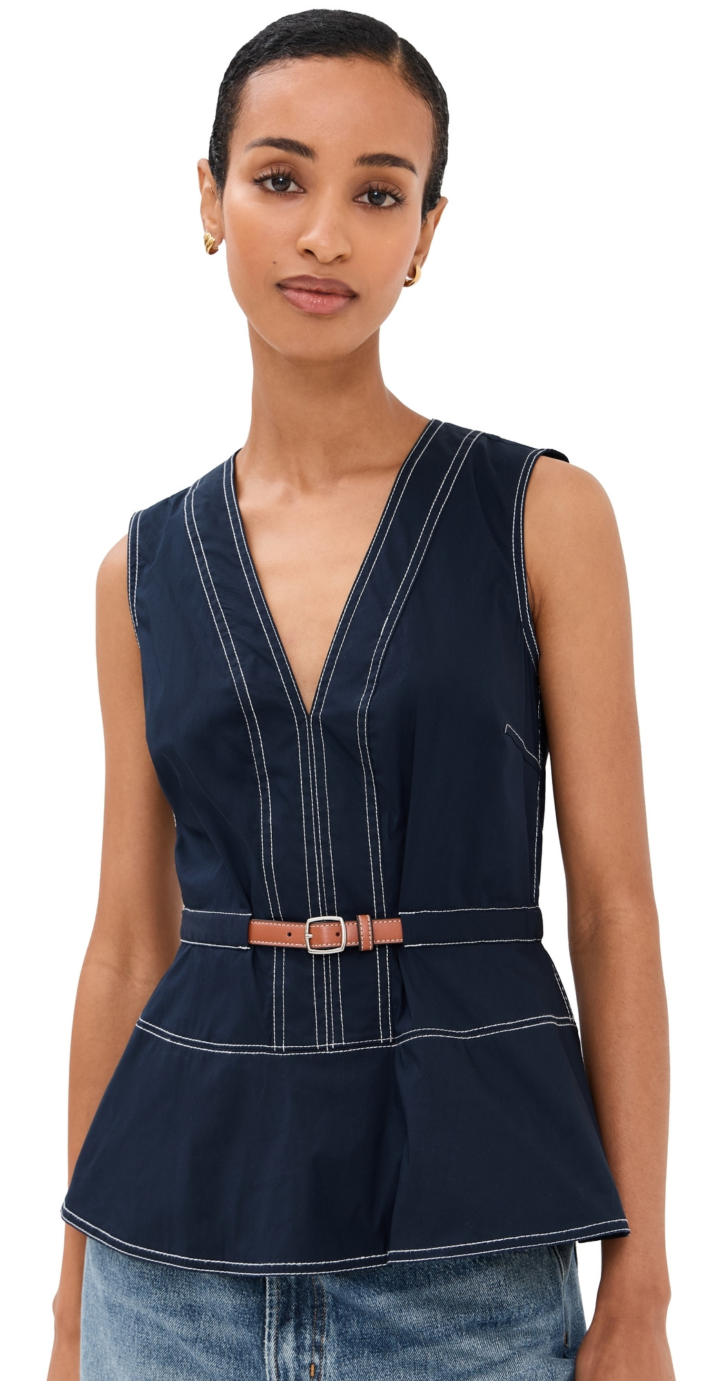 Veronica Beard Nickleby Top Navy 8 | Shopbop
