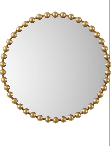 MADISON PARK SIGNATURE Wall Décor Marlowe Metal Spherical Frame Round Mirror for Living Room - Home Accent, Ready to Hang Bedroom Decoration, 36" Diameter, Gold

#LTKhome #LTKsalealert