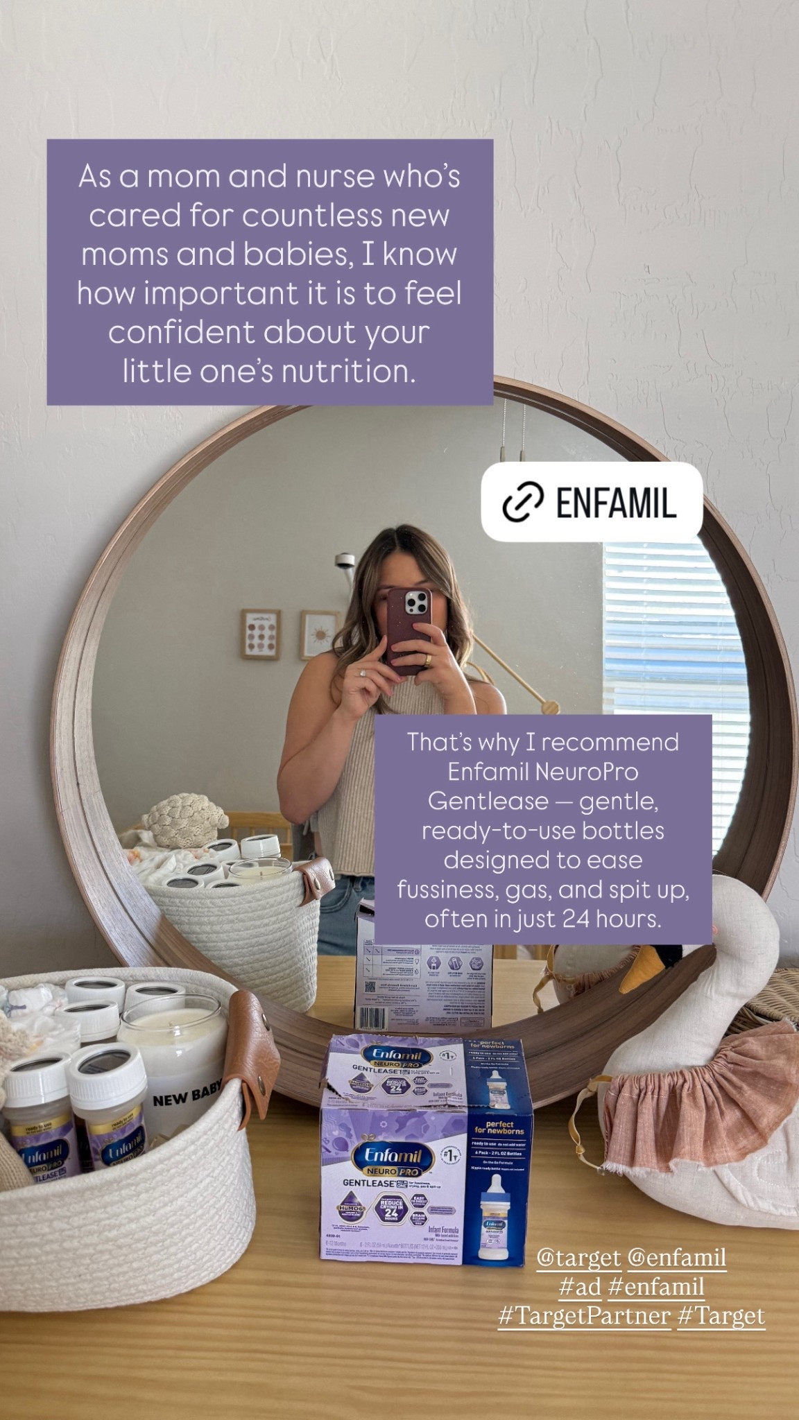 #ad Gentle, complete nutrition you can trust. 💜As a nurse and mom, I recommend Enfamil NeuroPro Gentlease ready to use bottles that help ease fussiness, gas, and spit up, often in just 24 hours, with DHA for brain development and HuMO6 for immune support. Available at Target for busy parents like us. #enfamil #TargetPartner #Target

#LTKBump #LTKBaby #LTKFamily #LTKBaby #LTKBump #LTKGiftGuide