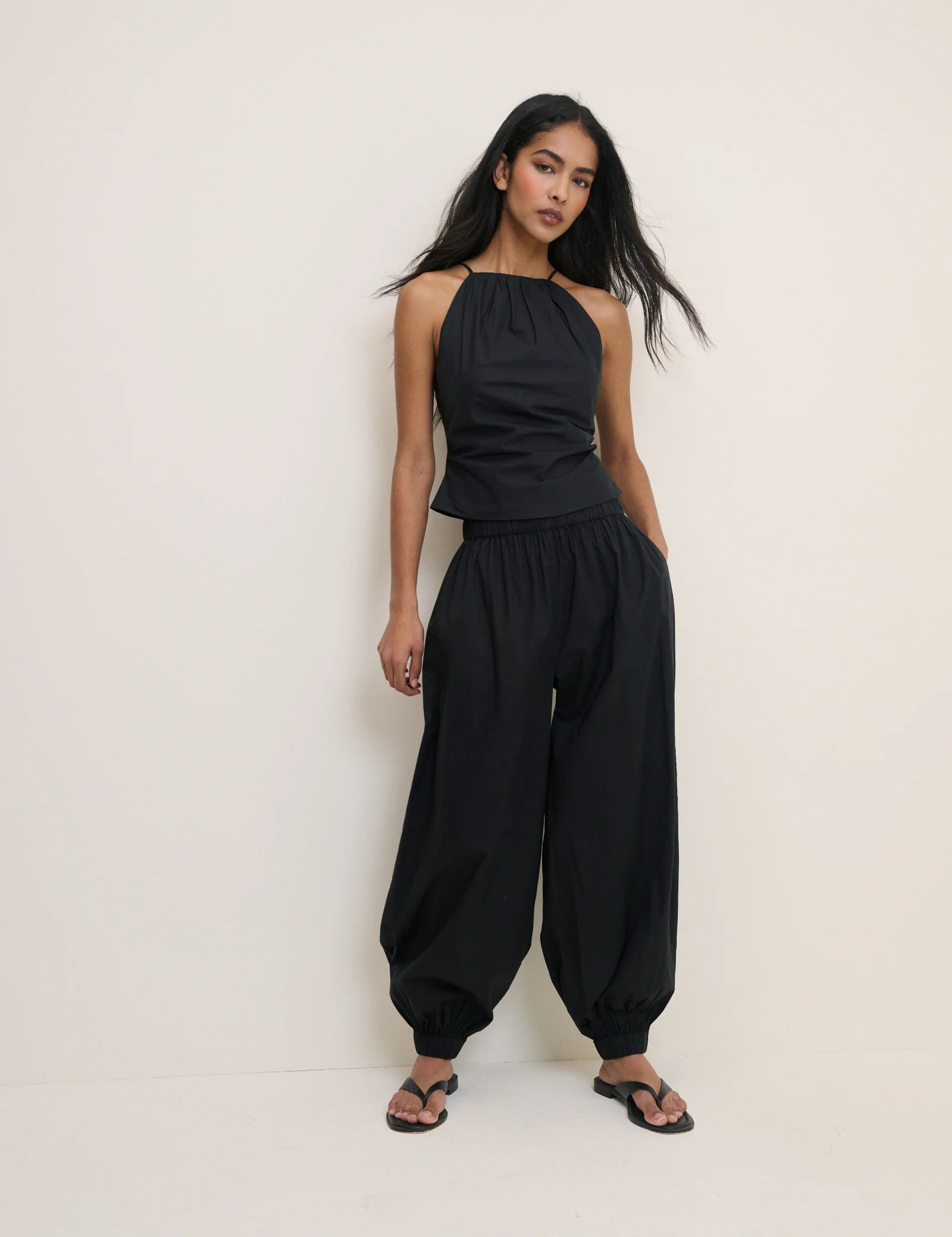 Black Cuffed Riley Trousers | Nobody's Child