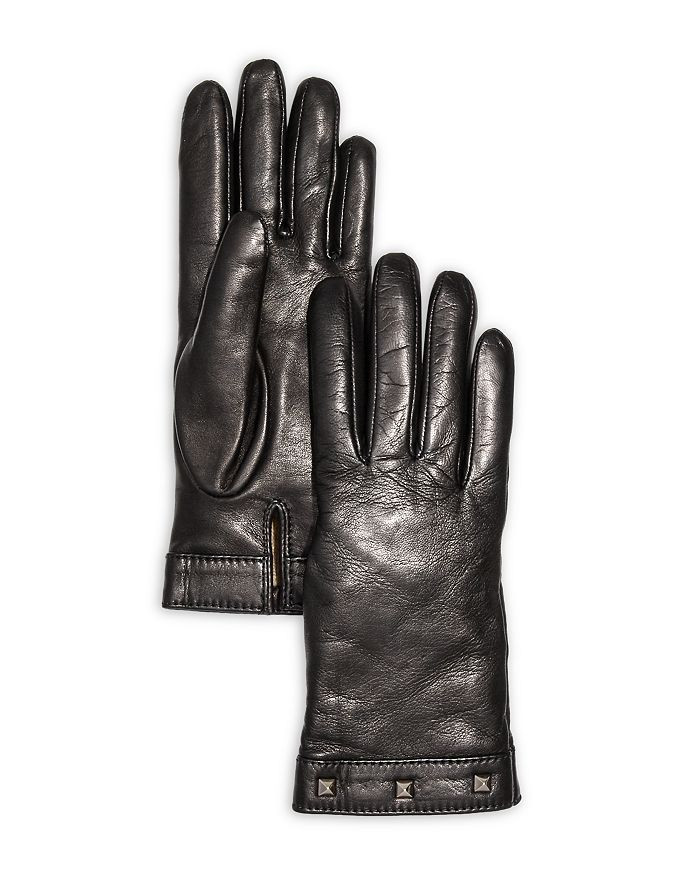 Studded Leather & Cashmere Gloves - 100% Exclusive | Bloomingdale's (US)