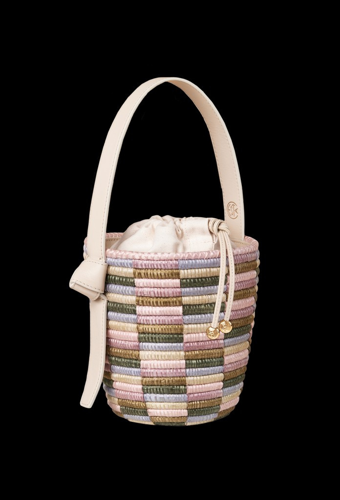 Pink And Olive Checkerboard Lunchpail | Over The Moon