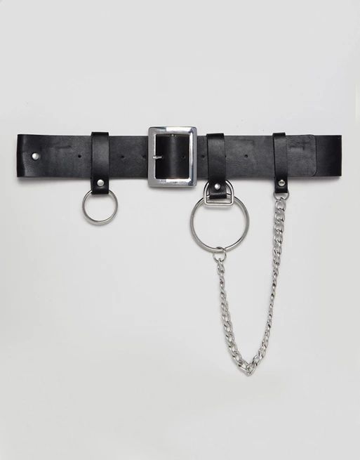 ASOS DESIGN chain & ring detail waist & hip belt | ASOS (Global)