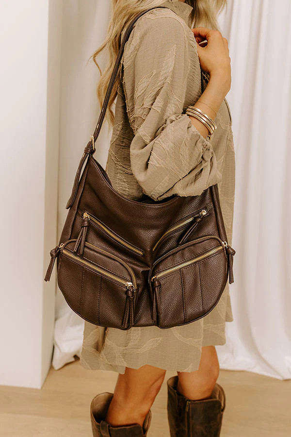 The Christine Faux Leather Hobo Tote in Chestnut | Impressions Online Boutique