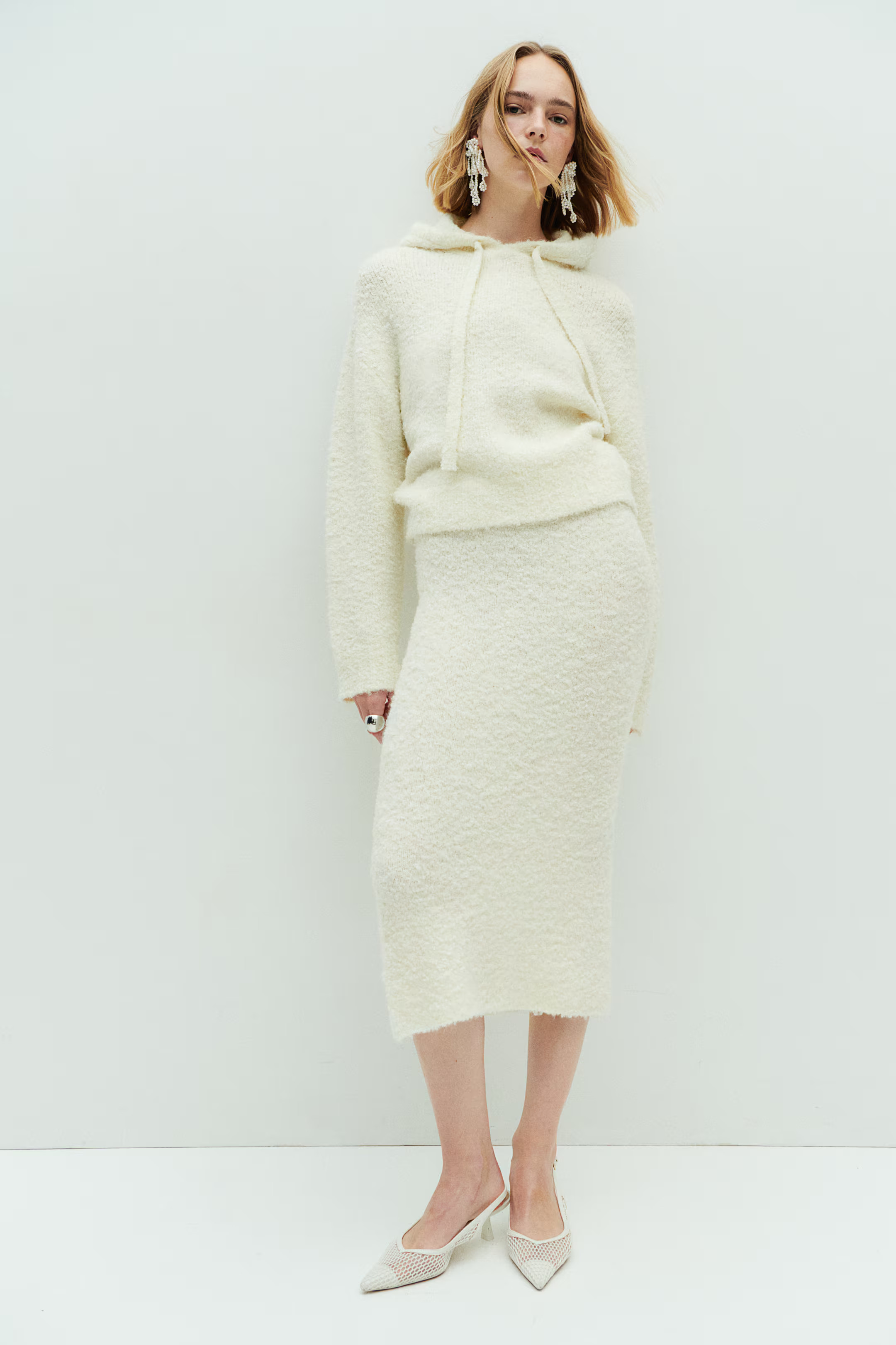 Bouclé-Knit Midi Skirt | H&M (US + CA)