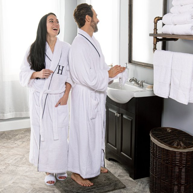Egyptian Cotton Adult Unisex Monogrammed Bathrobe | Walmart (US)