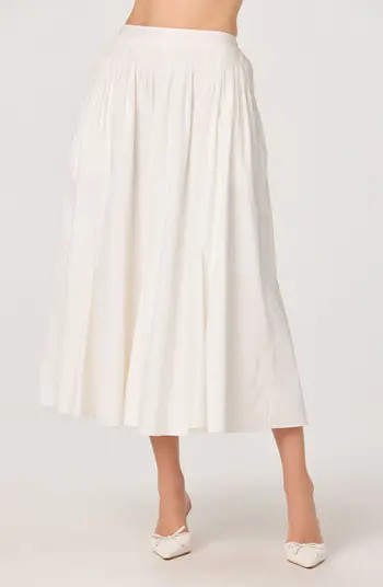 ASTR the Label Sidra Pleated Cotton Midi Skirt | Nordstrom | Nordstrom