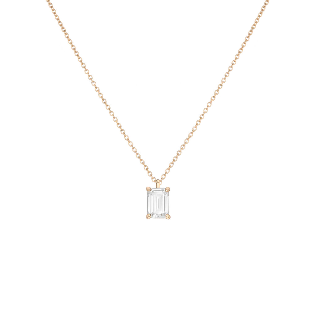 Emerald Gemstone Solitaire Necklace | AUrate New York