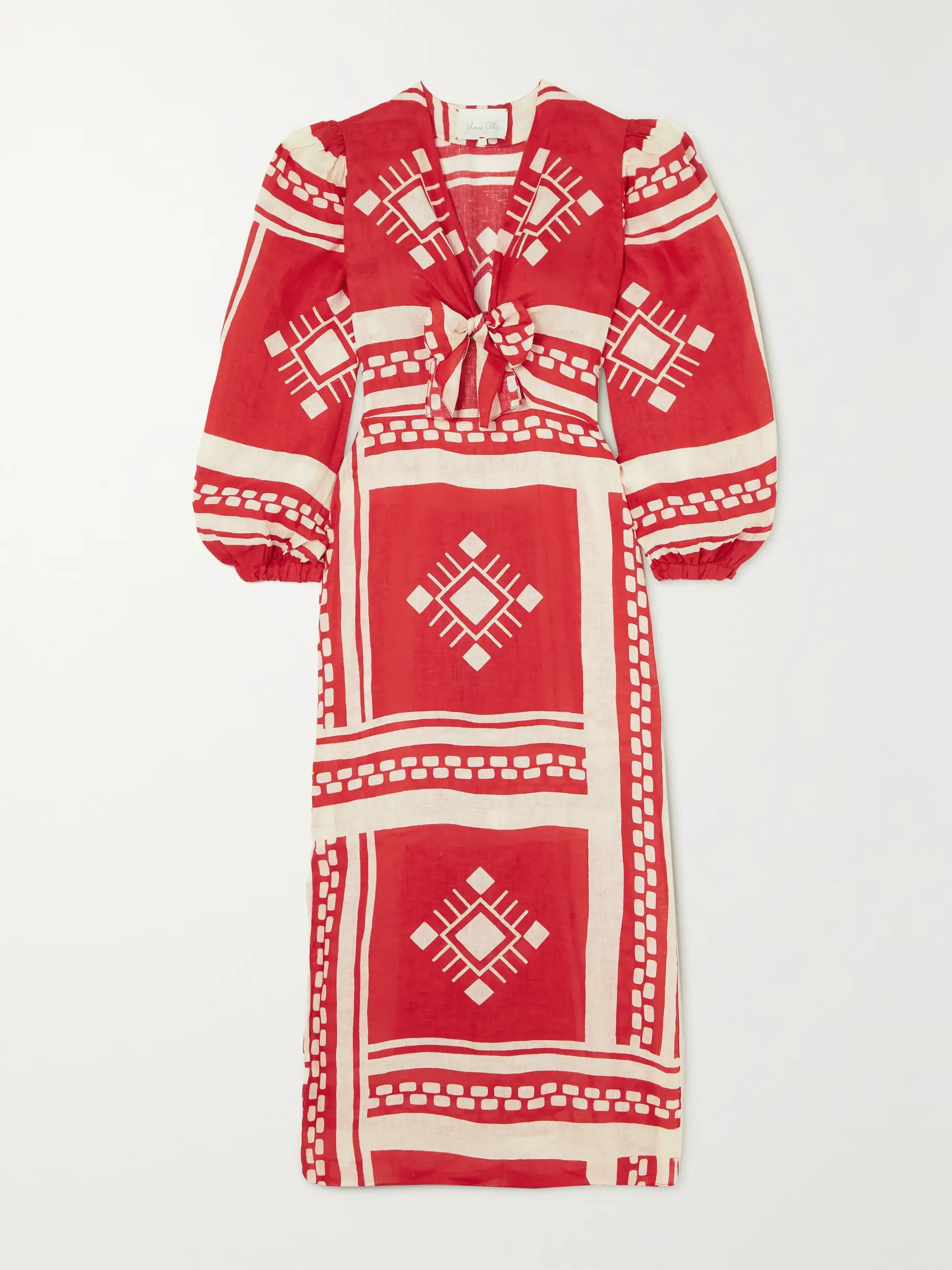JOHANNA ORTIZ + NET SUSTAIN Sun Goddess cutout printed linen maxi dress | NET-A-PORTER | NET-A-PORTER (US)