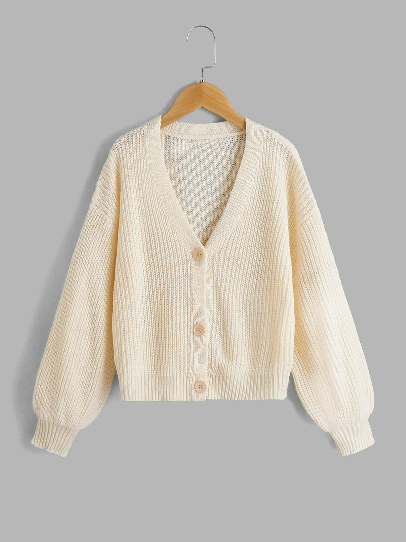 SHEIN Kids EVRYDAY Girls Drop Shoulder Ribbed Knit Cardigan | SHEIN